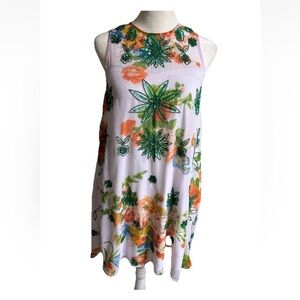 Anthropologie Raga Beaded Sequined  Floral Dress Size S Sleeveless Bohemian NEW